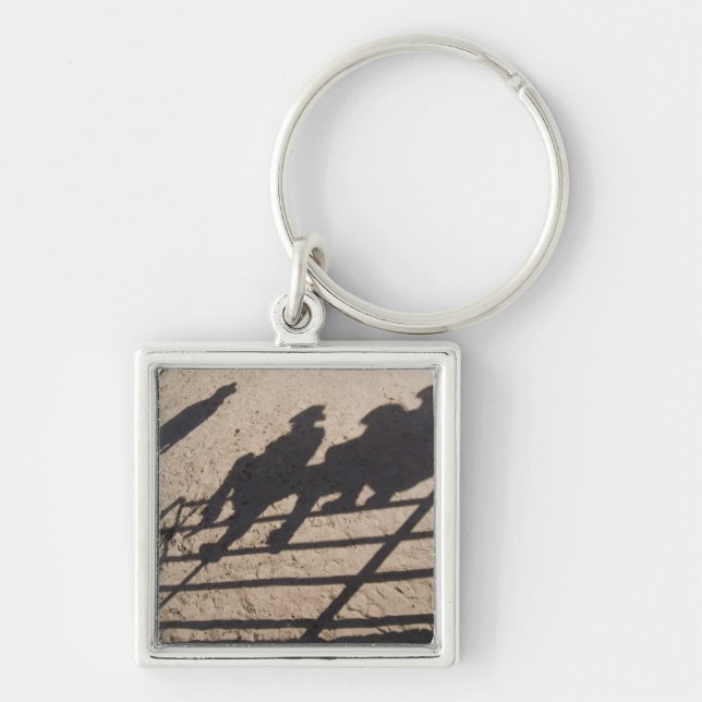 Tucson, Arizona: Shadows of Rodeo competitors Keychain (Front)
