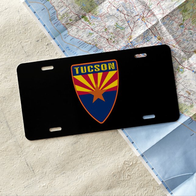 Tucson Arizona Shield License Plate (In Situ)