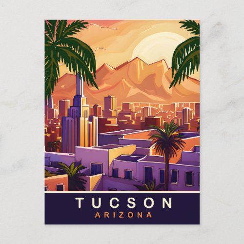 Tucson Arizona Skyline Travel  Postcard