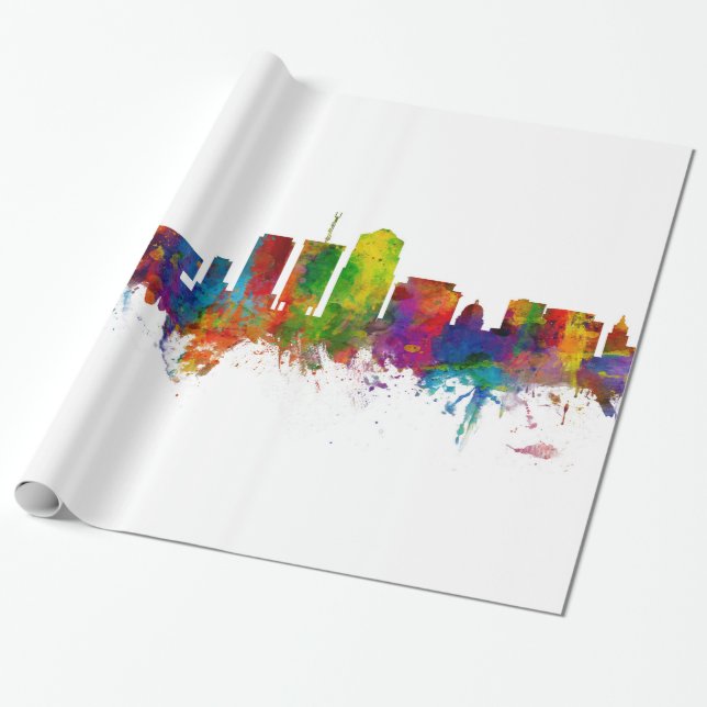 Tucson Arizona Skyline Wrapping Paper (Unrolled)