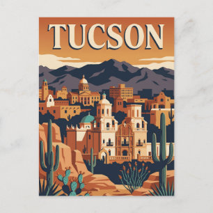 Tucson Arizona Sonoran Desert Retro Vintage Poster Postcard
