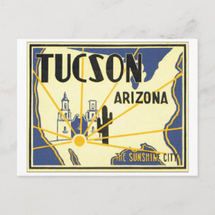 Tucson, Arizona The Sunshine City Postcard