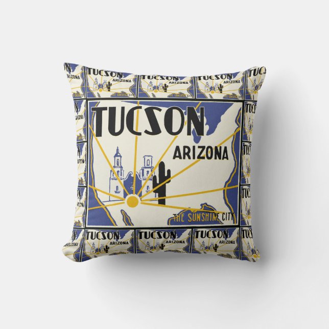 Tucson Arizona Throw Pillow (Front)