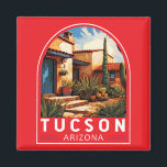 Tucson Arizona Travel Art Emblem Magnet<br><div class="desc">Tucson retro vector travel design. Tucson is also known for its rich cultural heritage,  rooted in Spanish,  Mexican,  and Western influences.</div>