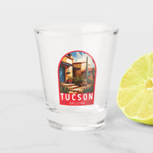 Tucson Arizona Travel Art Emblem Shot Glass
