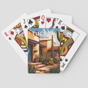 Tucson Arizona Travel Art Vintage Poker Cards