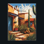 Tucson Arizona Travel Art Vintage Postcard<br><div class="desc">Tucson retro vector travel design. Tucson is also known for its rich cultural heritage,  rooted in Spanish,  Mexican,  and Western influences.</div>