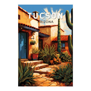 Tucson Arizona Travel Art Vintage Poster