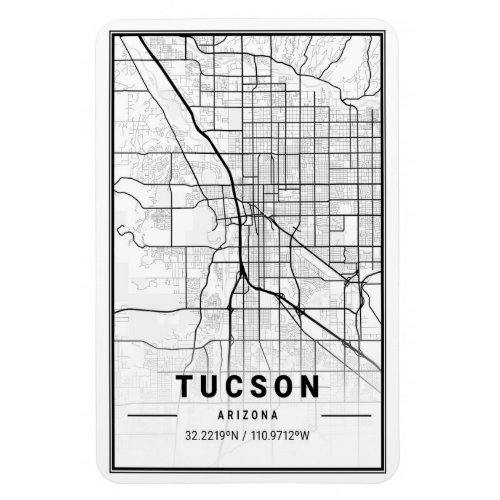 Tucson Arizona USA Travel City Map Magnet