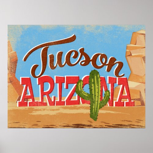 Tucson Arizona Vintage Travel Poster