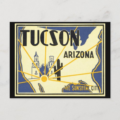 Tucson Arizona_Vintage Travel Poster Artwork Postcard