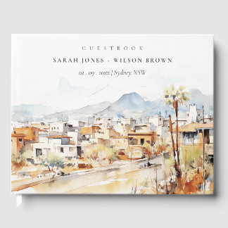 Tucson, Arizona Watercolor Landscape Wedding Guest Book
