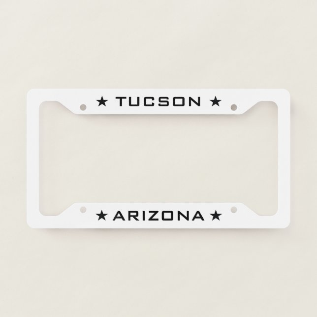 Tucson Arizona White License Plate Frame (Front)