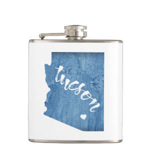 Tucson Arizona Wood Grain Flask