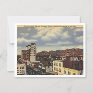 Tucson AZ, Aerial View Stone Ave, Vintage Inspired Postcard