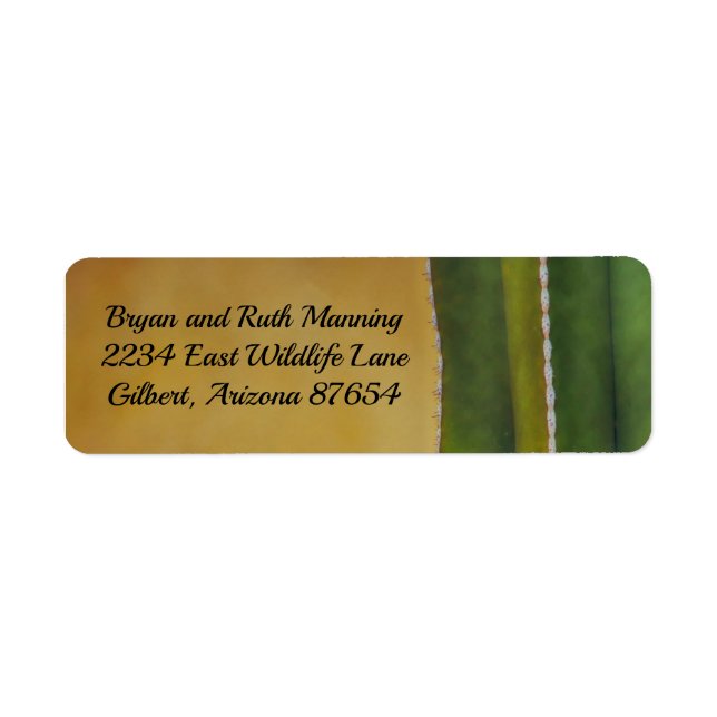 Tucson cactus  label (Front)