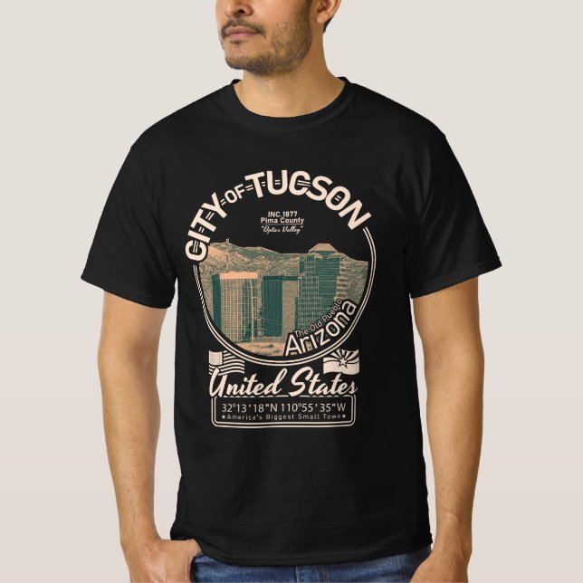 TUCSON CITY ARIZONA - DOWNTOWN TUCSON CITYSCAPE T-Shirt (Front)