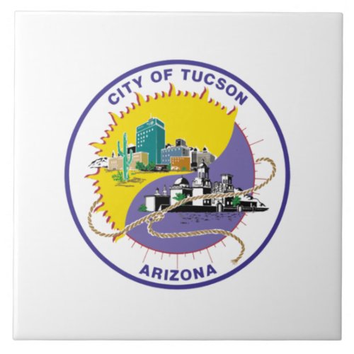 Tucson city flag ceramic tile