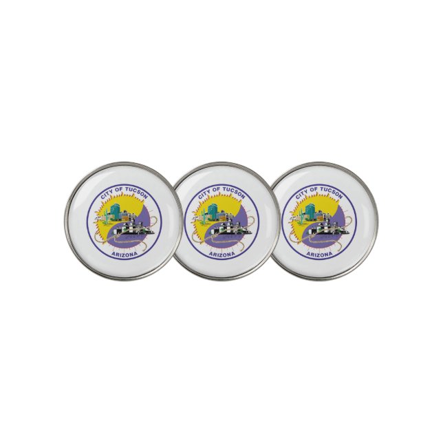 Tucson city flag golf ball marker (3 Up)