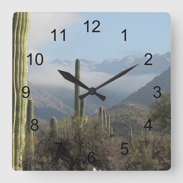 Tucson Desert Square Wall Clock (Front)