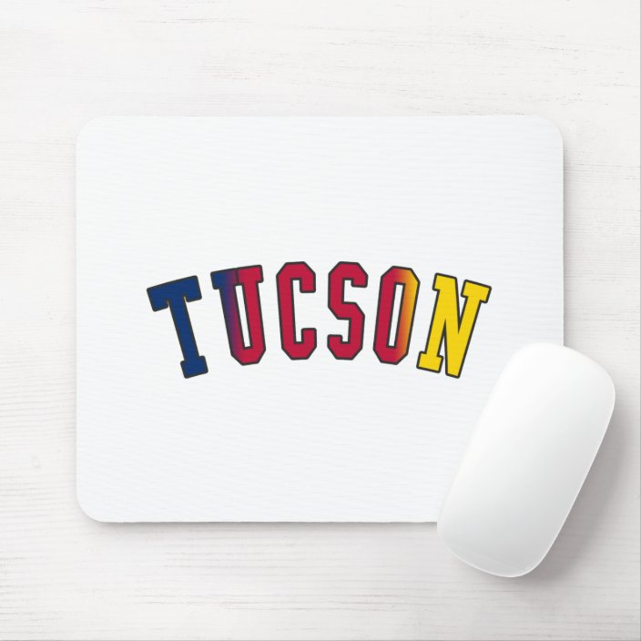 Tucson in Arizona State Flag Colors Mousepad