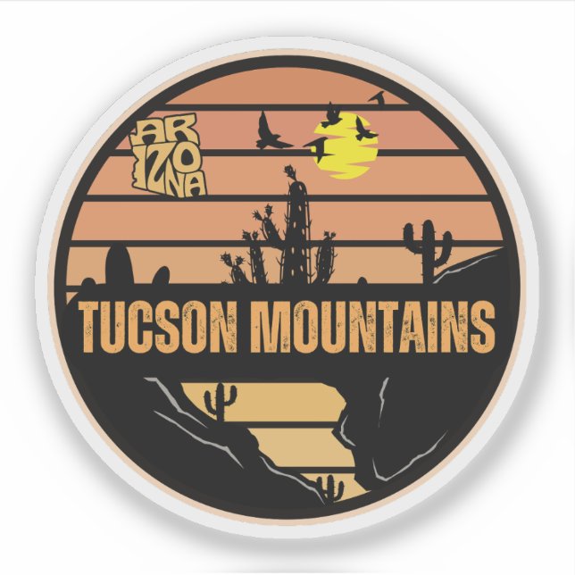 Tucson Mountains, Arizona Sticker (Front)