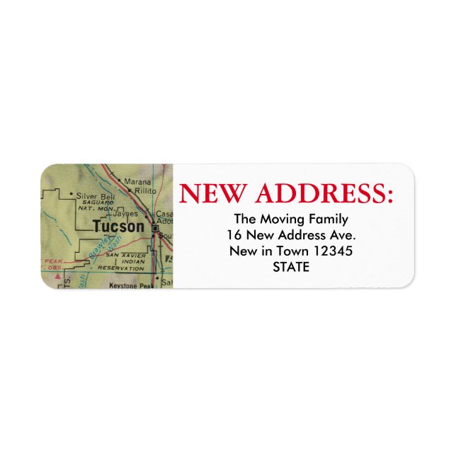 Tucson New Address Label (Front)