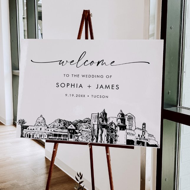 Tucson Skyline Modern Wedding Welcome Foam Board (Creator Uploaded)