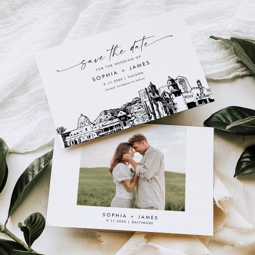 Tucson Skyline Wedding Save the Date Card