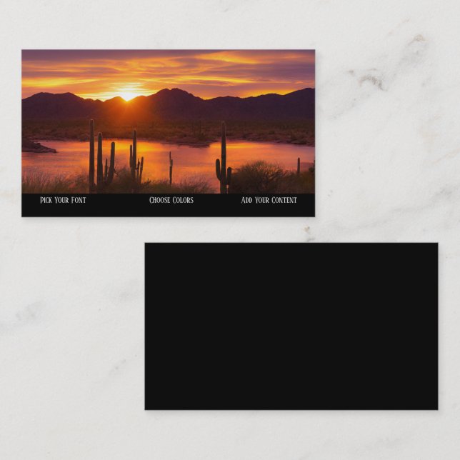 Tucson Sunset Desert Business Card (Front/Back)