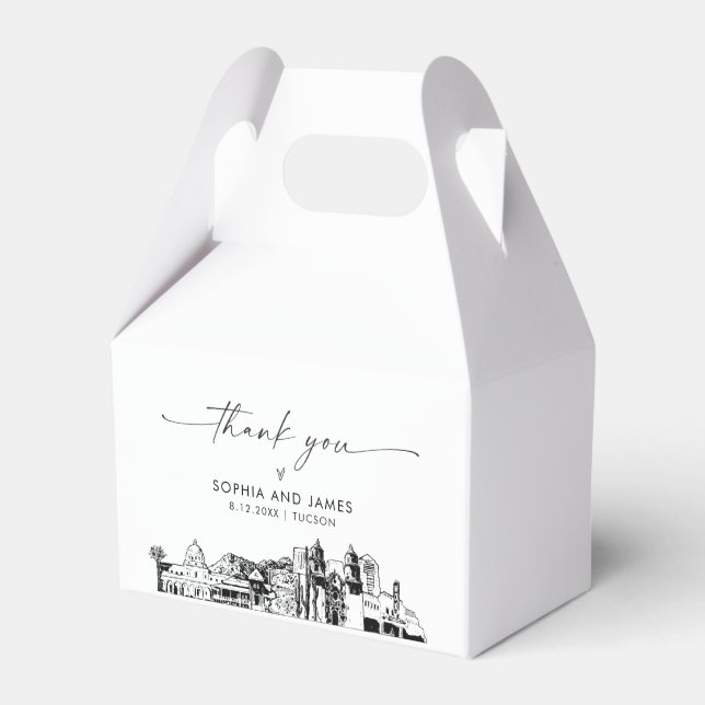 Tucson Wedding Personalized Favor Box (Front Side)