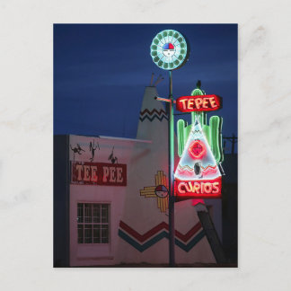 Tucumcar tonight. TeePee Curios. Route 66 Postcard