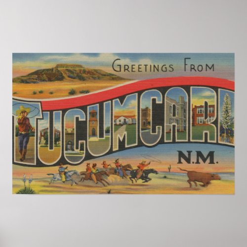 Tucumcari New Mexico _ Large Letter Scenes Poster