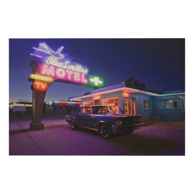 Tucumcari, New Mexico, United States. Route 66 2 Wood Wall Art (Front)