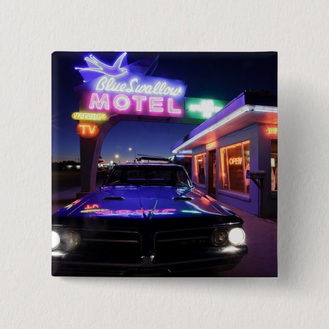 Tucumcari, New Mexico, United States. Route 66 Pinback Button (Front)