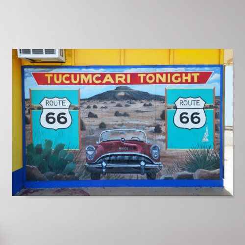 Tucumcari Tonight Mural Route 66 New Mexico Poster