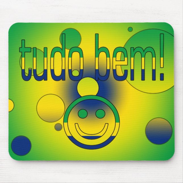 Tudo Bem! Brazil Flag Colors Pop Art Mouse Pad (Front)