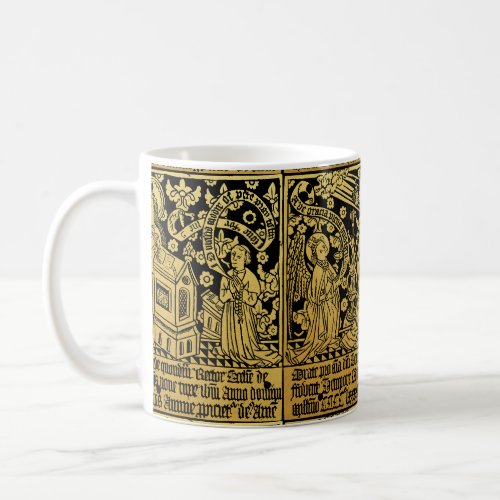 Tudor Brass Rubbing Annunciation Mary Angel Coffee Mug