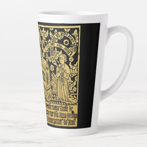 Tudor Brass Rubbing Annunciation Mary Angel Latte Mug