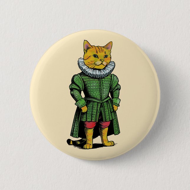 Tudor Cat King Mouser History buff Button (Front)