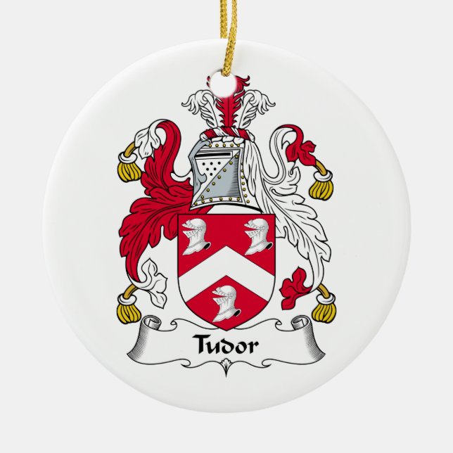 Tudor Family Crest Ceramic Ornament (Front)