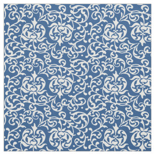 Tudor Garden Elegant Blue and White Fabric
