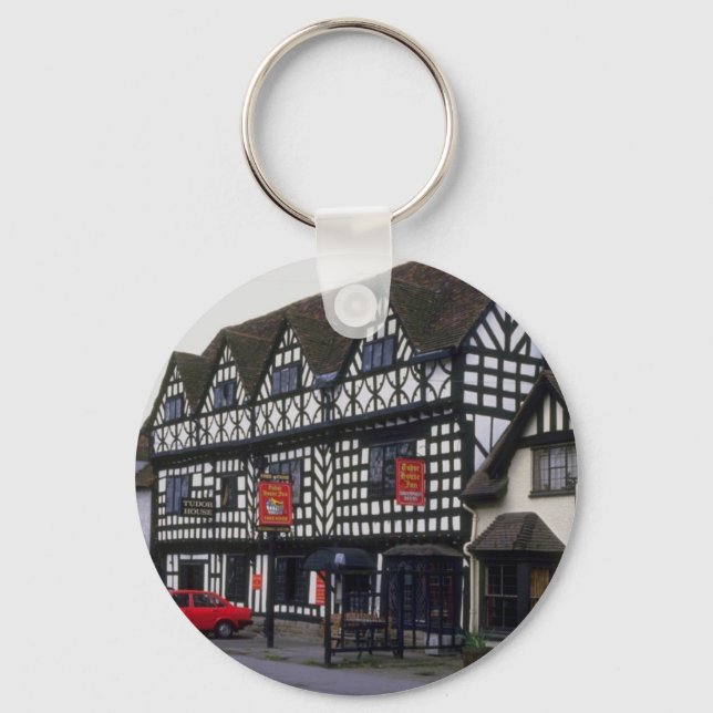 Tudor House Inn, Warwick, Warwickshire, U.K. Keychain (Front)
