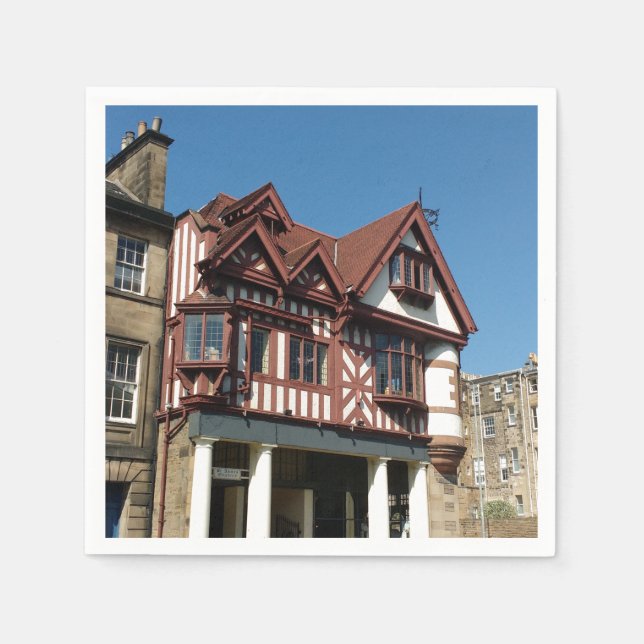 Tudor oak frame building, Edinburgh, Scotland Napkins (Front)