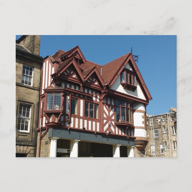 Tudor oak frame building, Edinburgh, Scotland Postcard (Front)