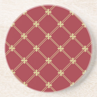 Tudor Red and Gold Pattern Drink Coaster
