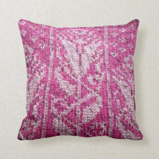Tudor rose knitted pillow