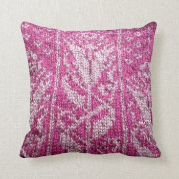Tudor Rose Knitted Pillow by Clareville at Zazzle