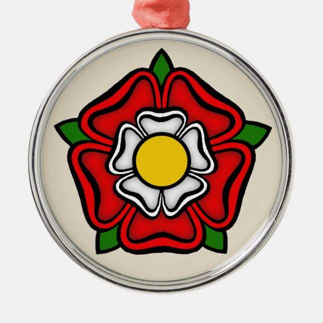 Tudor Rose of England, Emblem of Royalty Metal Ornament (Front)