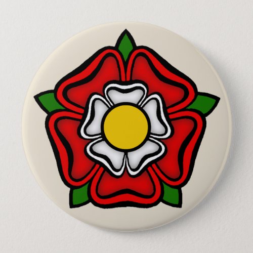 Tudor Rose of England Emblem of Royalty Pinback Button